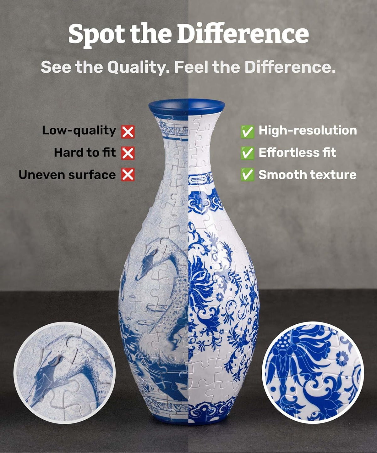 Elevated 3D Puzzle Vase for Home